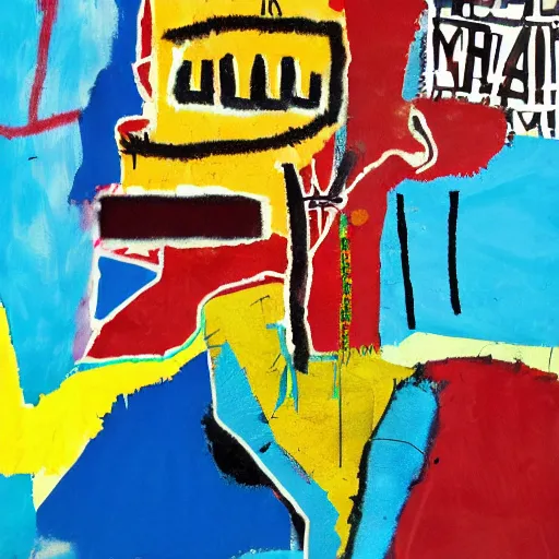 Image similar to mixed media collage basquiat style