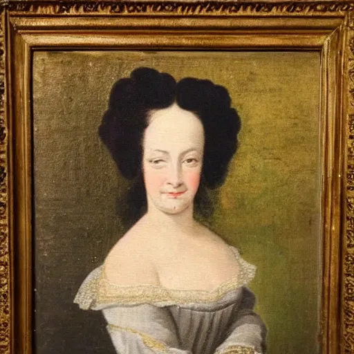 Image similar to 18th century painting of a woman doing the duckface pose