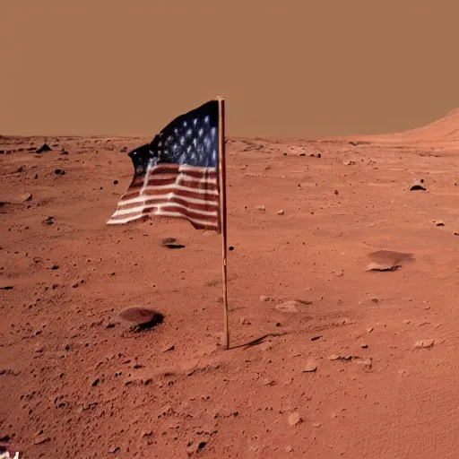 Image similar to a flag planted on mars