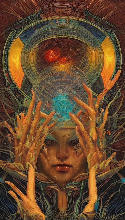 Image similar to The oracle of the ancient wisdom of dreams, italian futurism, da vinci, Dan Mumford, Josan Gonzalez