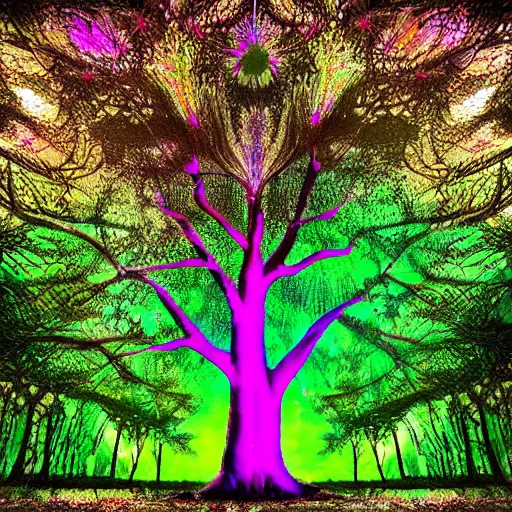 Image similar to a psychedalic tree