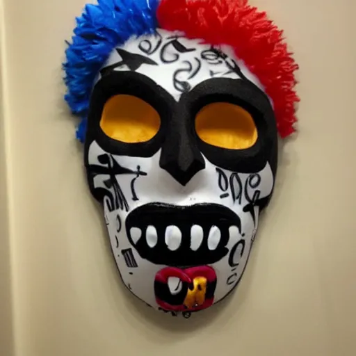 Image similar to donald trump wearing a dia de los muertos mask