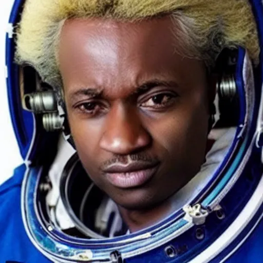 Image similar to african geert wilders as astronaut