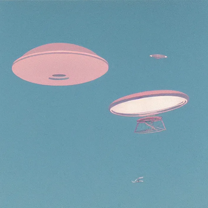 Image similar to a hovering UFO ,painting by Hsiao-Ron Cheng,