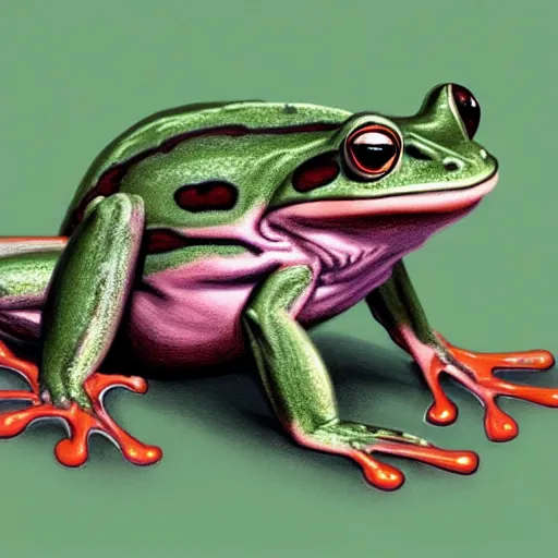 Image similar to A frog with fur, semi realistic, trending on art station