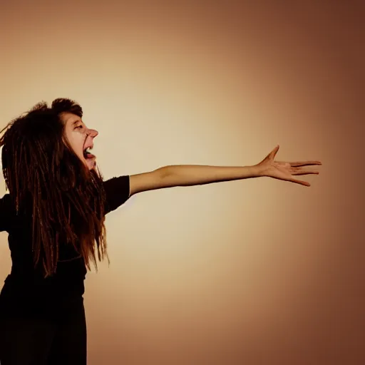 Image similar to shouting woman photo dramtic lighting