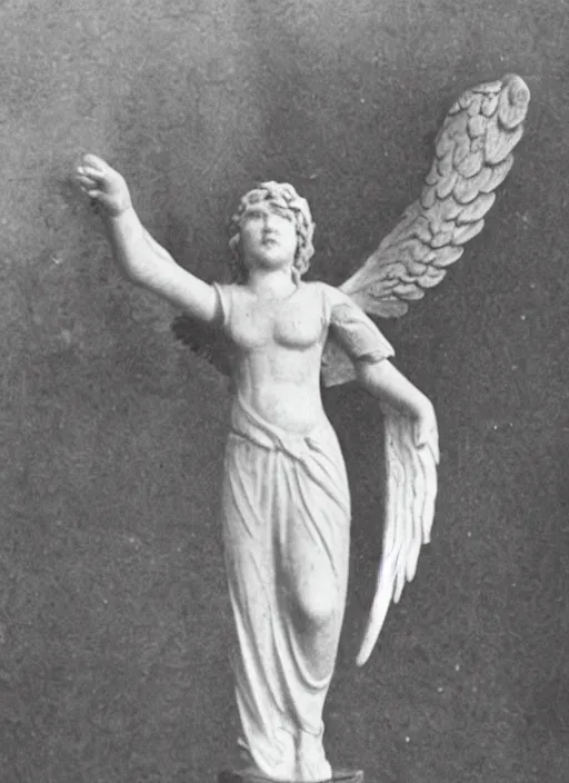 Prompt: old photo of a biblically accurate angel