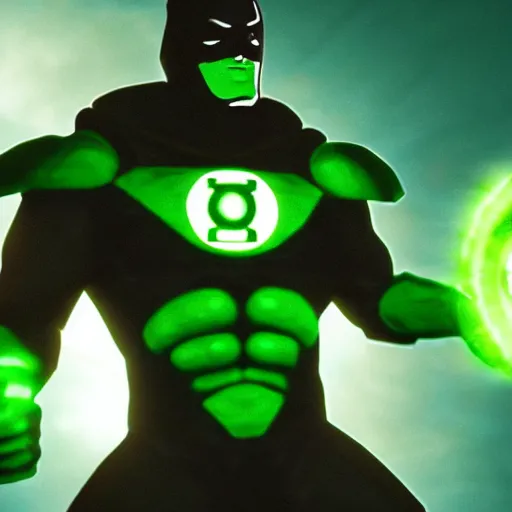 Image similar to A green lantern named Kilowogg soldier fights alone in space, surrounded by the Manhunters, extremely detailed 8k octane render