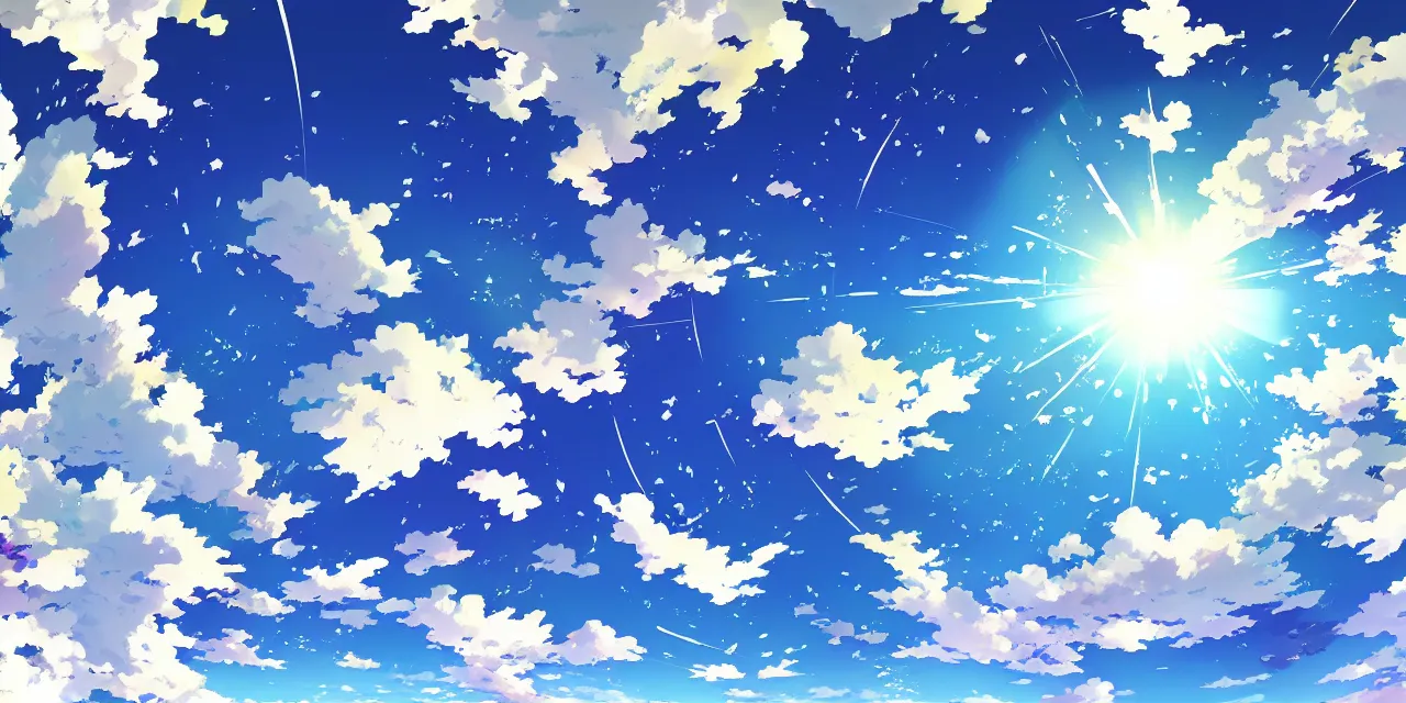 Premium AI Image | clear blue sky background anime style