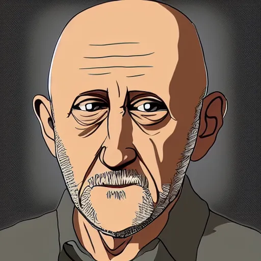 Prompt: Mike Ehrmantraut in the style of the simpsons