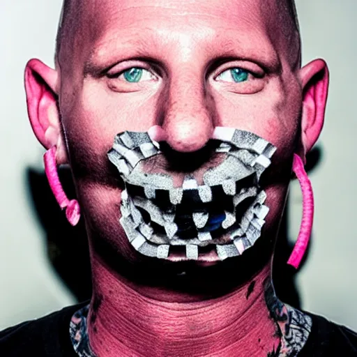 Image similar to corey taylor with duct tape on his mouth