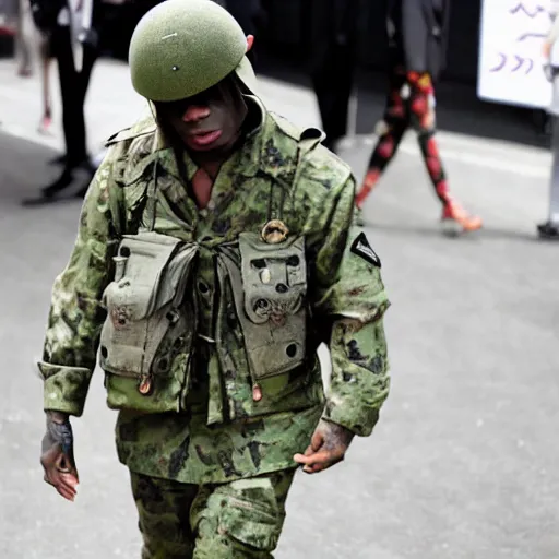 Image similar to lil wayne on japanese soldier suit