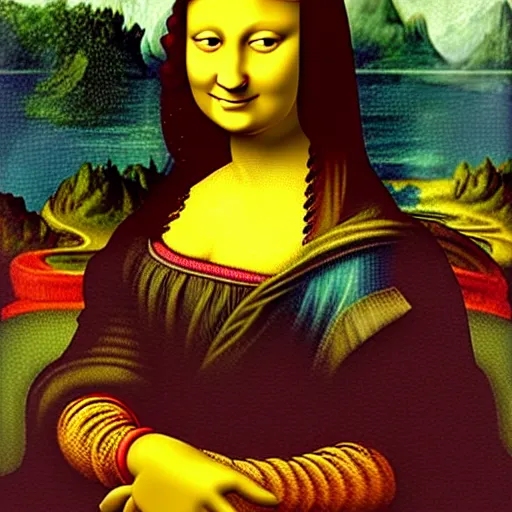 Image similar to a portrait of super - mario!!!!!! painting by da vinci in the style of ( ( ( ( mona lisa ) ) ) )