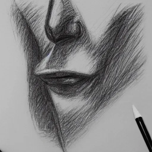 Prompt: nose pencil sketch