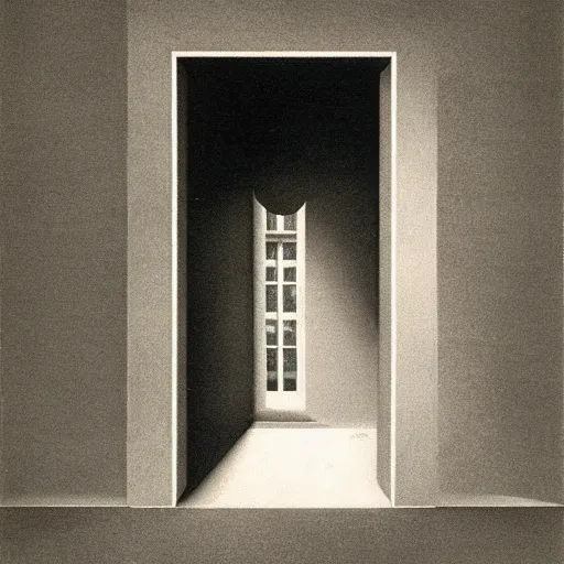 Image similar to doorway into madness by magritte