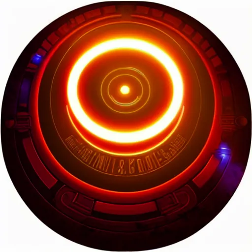 Image similar to cyberpunk glowing ring donut circle enso halo, by andreas rocha