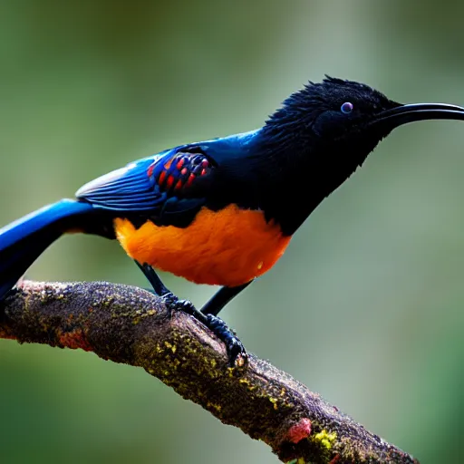 Image similar to nz Tui bird, surreal