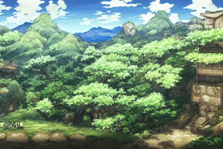 Image similar to mushoku tensei landscape art