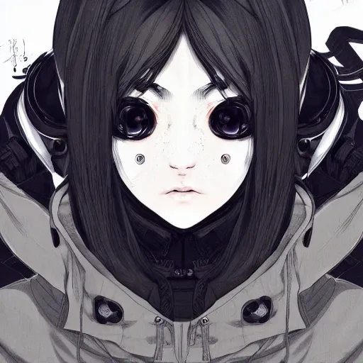 Image similar to techwear occultist, chaos magick, leviathan cross, androgynous, beautiful, detailed symmetrical close up portrait, intricate complexity, in the style of artgerm and ilya kuvshinov, cel shaded