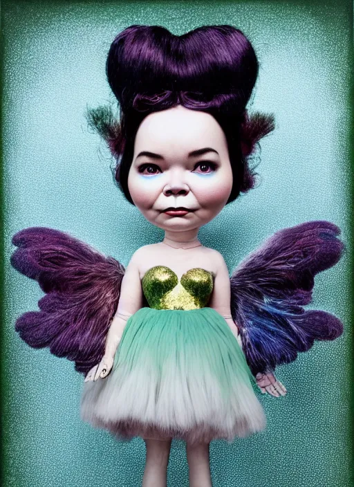 Prompt: bjork as a mark ryden doll, detailed digital art, trending on Artstation