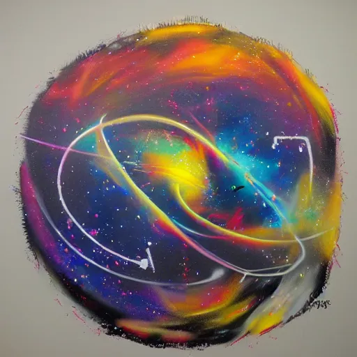 Prompt: Liminal space in outer space graffiti by Henry Chalfant