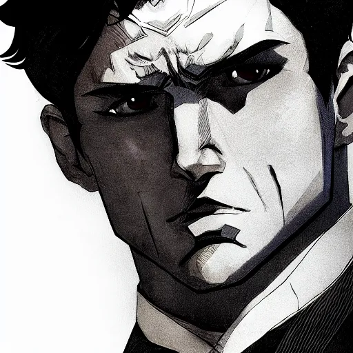 Image similar to portrait of bruce wayne, anime fantasy illustration by tomoyuki yamasaki, kyoto studio, madhouse, ufotable, trending on artstation