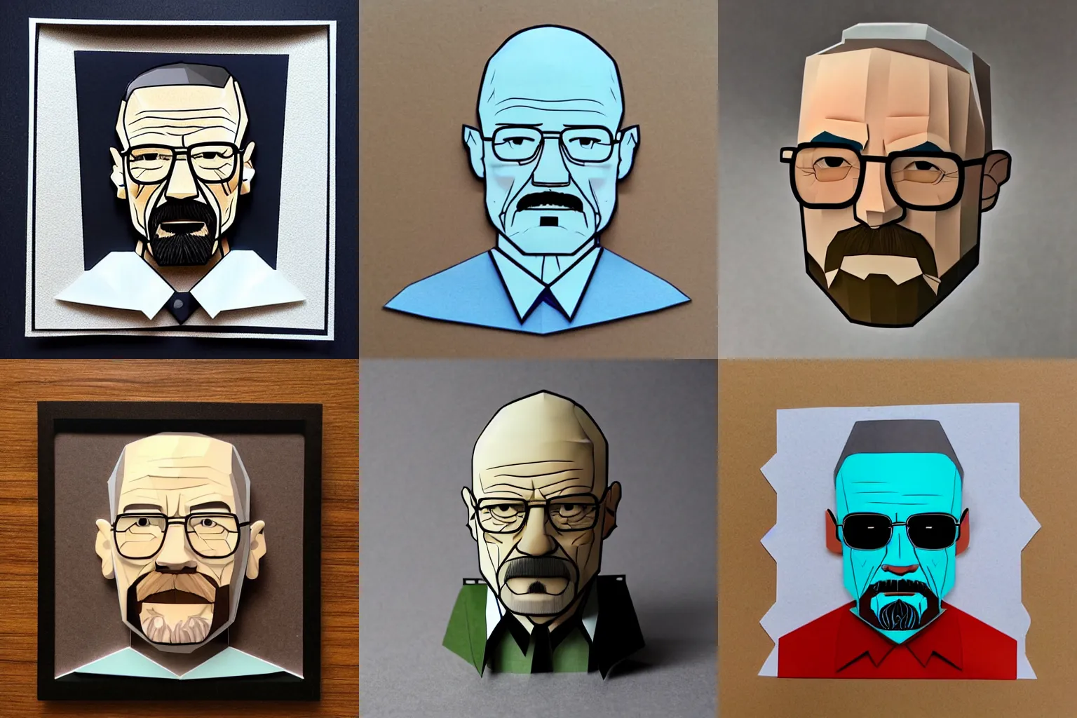 Prompt: papercraft Walter White