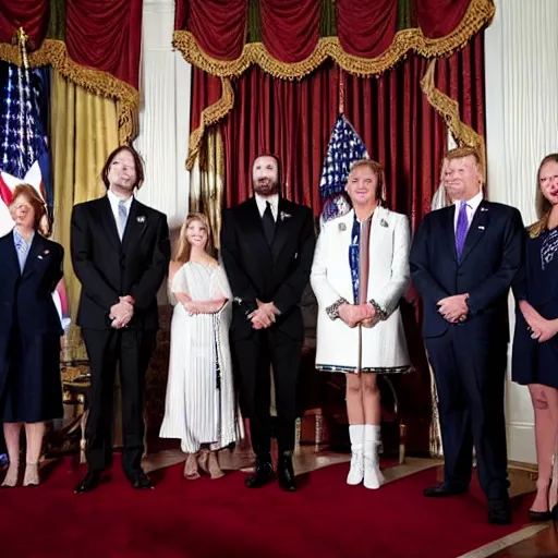 Prompt: Post Malone is elected president of the United States, photograph via The White House photographer