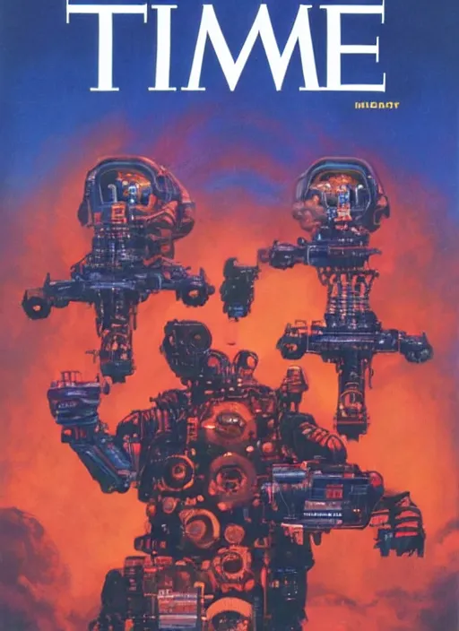 Prompt: TIME magazine cover, the coming AI singularity, by the Brothers Hildebrandt, 4k