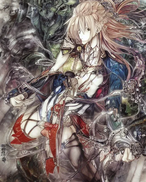 Image similar to artwork by Yoshitaka Amano