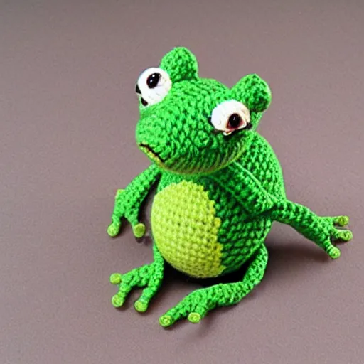 Prompt: cute frog Amigurumi