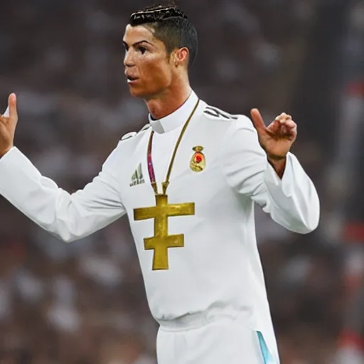 Image similar to cristiano ronaldo as a priest