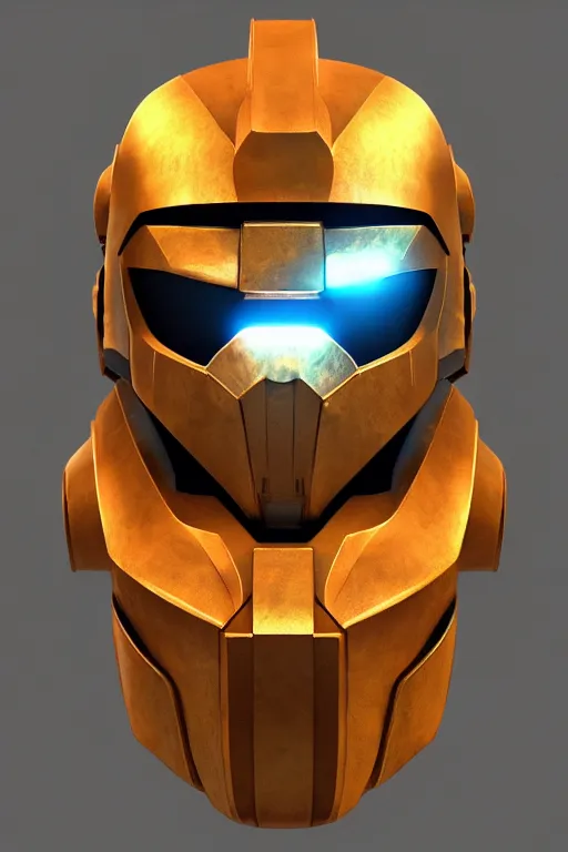 Image similar to robot ninja mask helmet halo master chief radiating a glowing aura global illumination ray tracing hdr fanart arstation by ian pesty and katarzyna da „ bek - chmiel