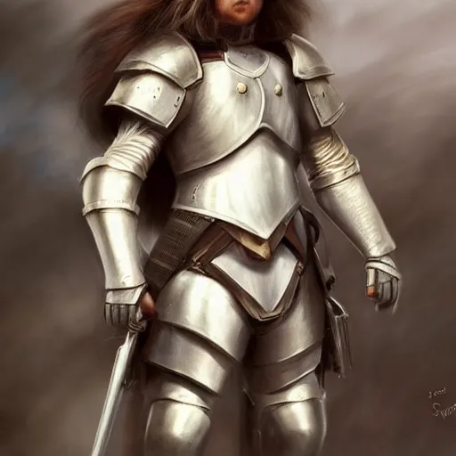 Prompt: a british longhair sodier with armor in the war, by stanely artgerm