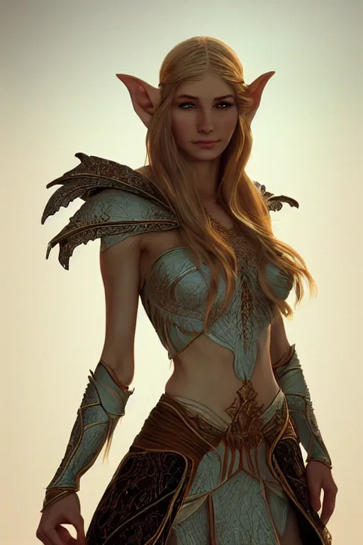 Prompt: beautiful elven princess, accurate anatomy, only two hands, highly detailed, digital painting, artstation, concept art, smooth, sharp focus, illustration, Unreal Engine 5, 8K, art by Michael Whelan and edgar maxence