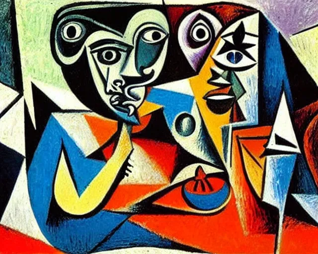 a surreal, dense, vivid painting by picasso depicting | Stable Diffusion