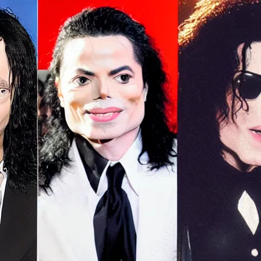 Prompt: Michael Jackson is playing Tommy Wiseau's character in the film The Room