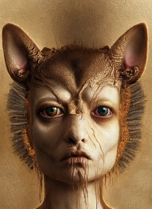 Prompt: doe chihuahua huge ominous glowing brown eyes staring into my soul, perfect eyes, soft pale golden skin, intricate stunning highly detailed, Agostino Arrivabene, Tomasz Strzalkowski, twisted bright lucid dream, 8k portrait render, swirling thick smoke , beautiful lighting, dark fantasy art, cgsociety