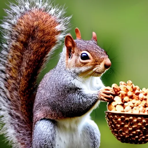 Image similar to a squirrel with a helmet made of acorns