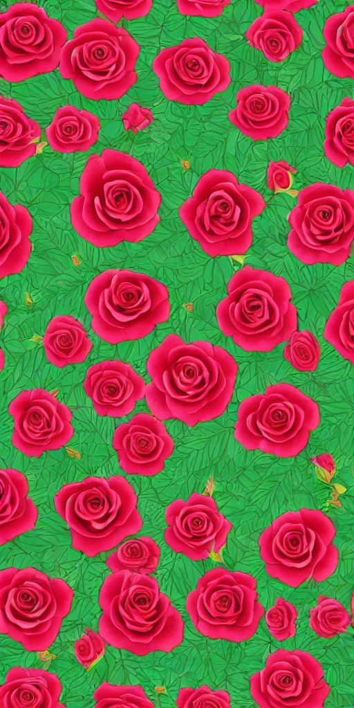 Image similar to seamless pattern of beautiful roses with leaves and throns, colourful, symmetrical, repeating 35mm photography