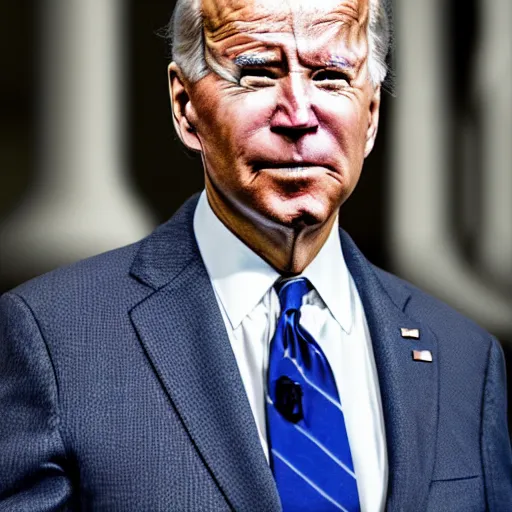 Image similar to joe biden as even emperor with glowing eyes