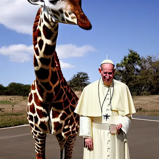 Image similar to giraffe pope,