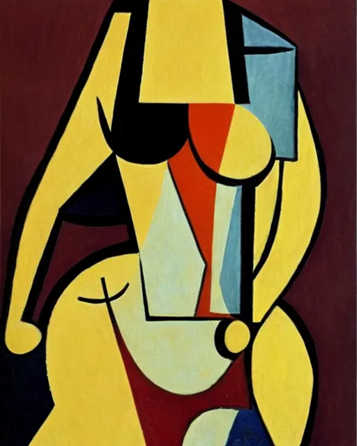 Prompt: cubism painting of a thin skinned female cellist inspired by Pablo Picasso
