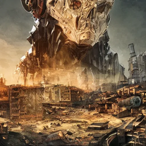 Image similar to destroyed city wasteland, radioactive radiation, nuclear winter, artgerm