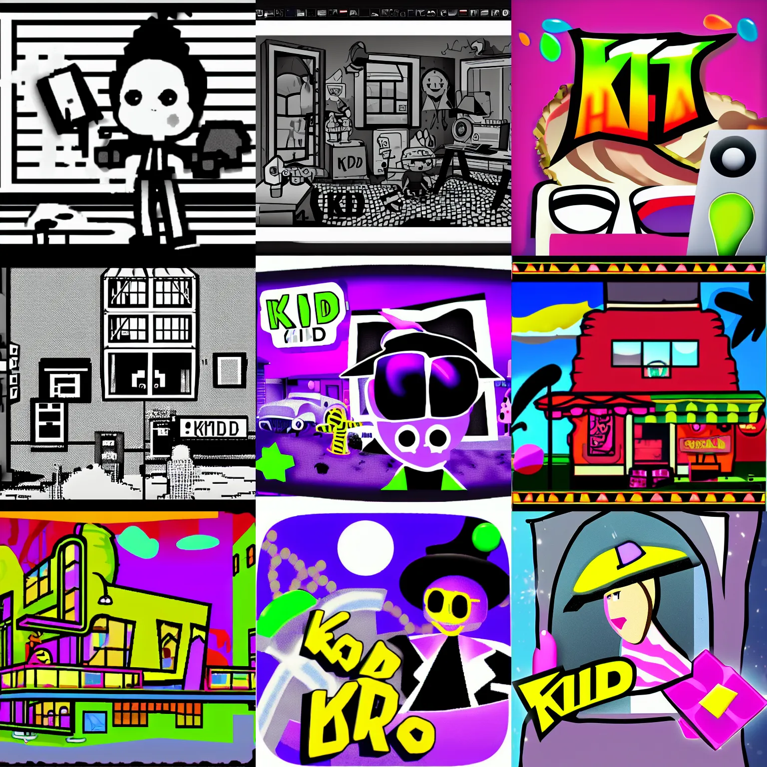 Prompt: Kid Pix Noir