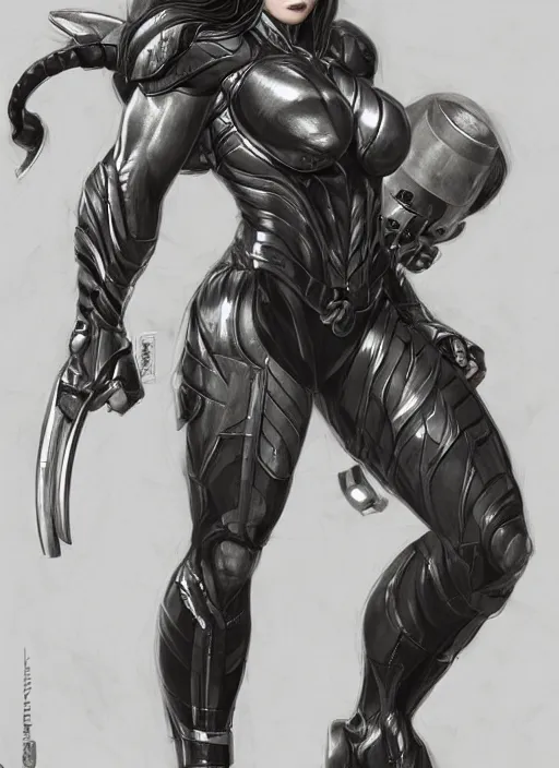 Image similar to very muscled Amazon jetstream sam from metal gear rising as a ruggedly mean looking heroine, intricate, elegant, highly detailed, centered, digital painting, artstation, concept art, smooth, sharp focus, illustration, art by artgerm and donato giancola and Joseph Christian Leyendecker, WLOP