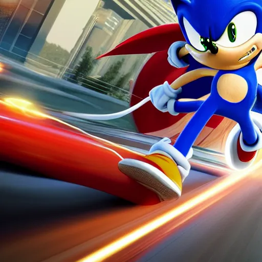 Image similar to sonic the hedgehog racing the flash, au naturel, hyper detailed, digital art, trending in artstation, cinematic lighting, studio quality, smooth render, unreal engine 5 rendered, octane rendered, art style by klimt and nixeu and ian sprigger and wlop and krenz cushart