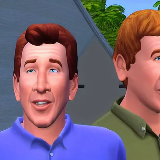 Image similar to tim allen as a sims 3 character