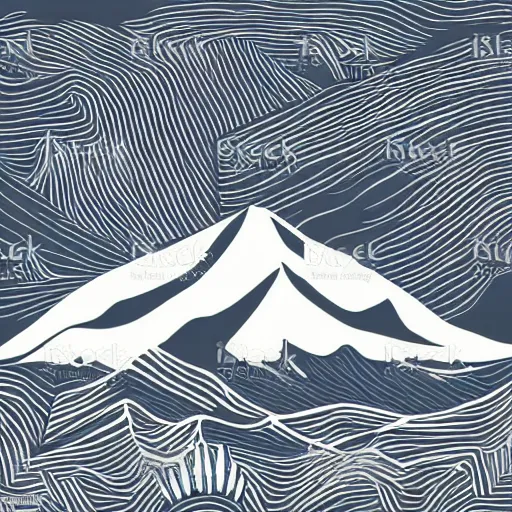 Prompt: mountain illustration vector art illustration