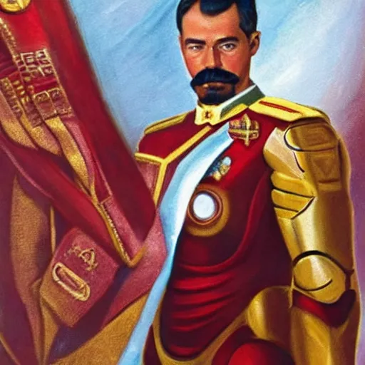 Prompt: tsar nicholas ii is iron man